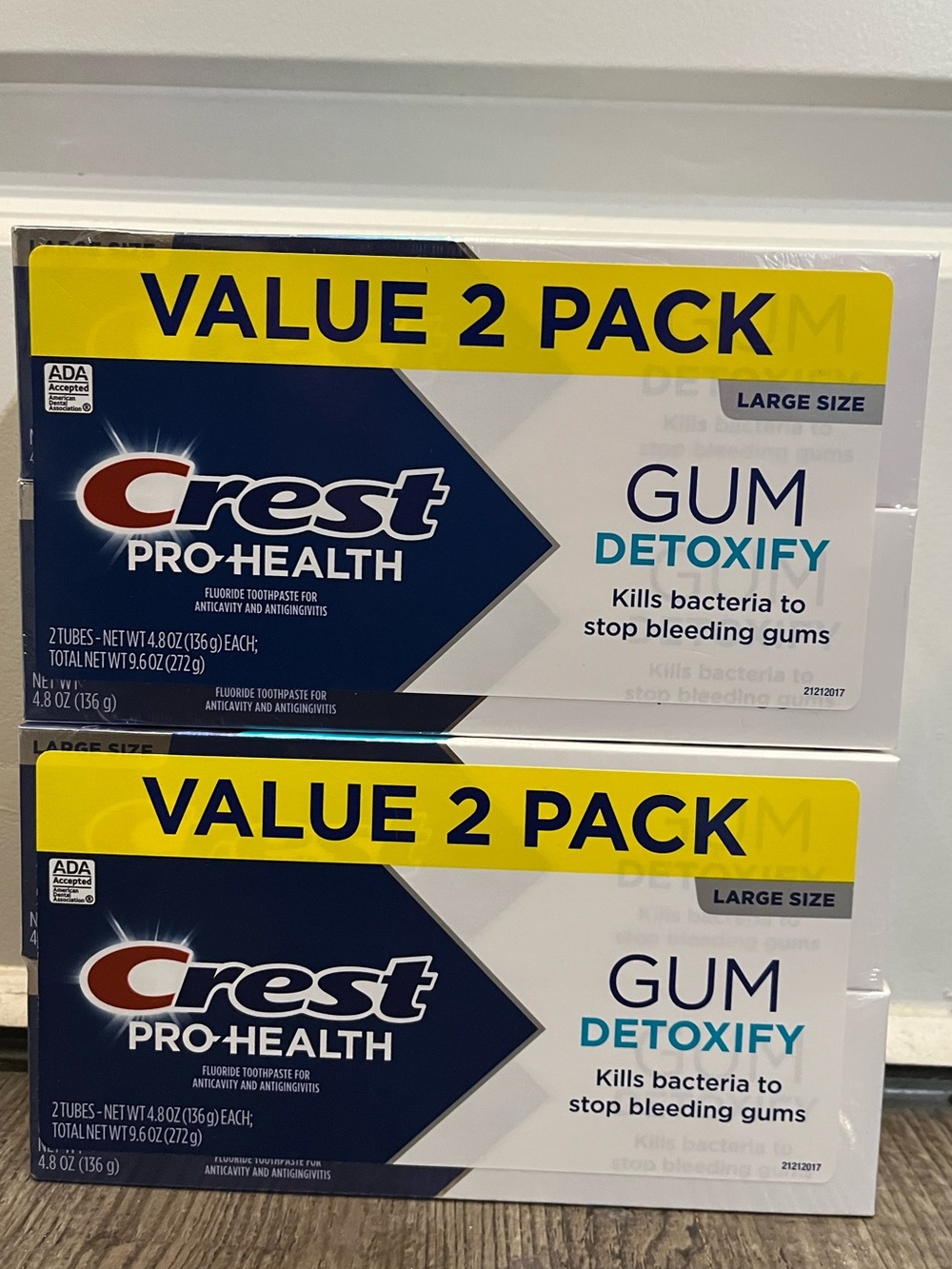 2 Crest Pro-Health Gum Detoxify Value 2 Pack - 4.8 oz each